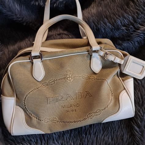 PRADA Jacquard Logo Bauletto Corda Bruciato 